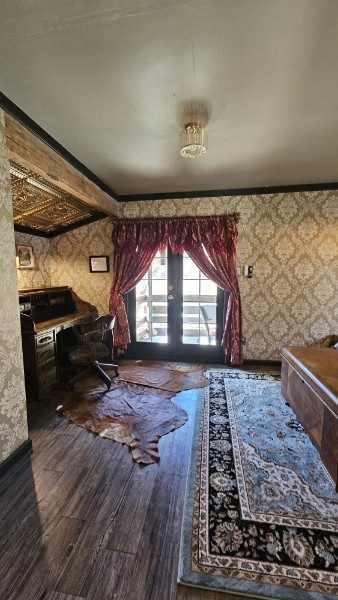 View into the bedroom from the cabin interior