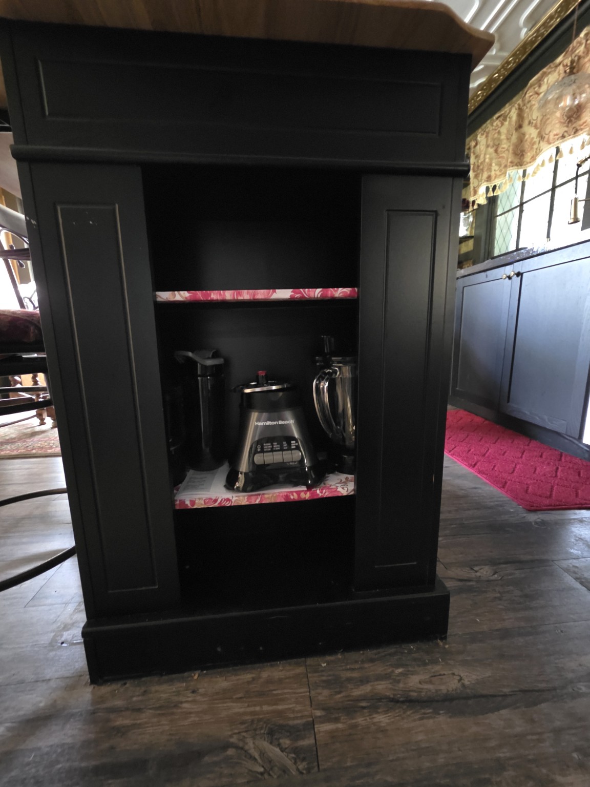 Cabinet with coffee and small appliances