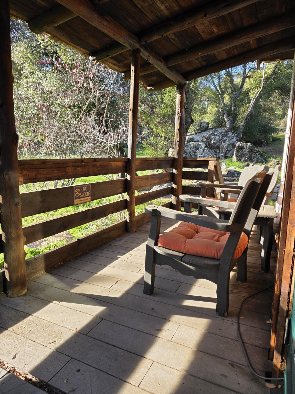 Seating on the covered porch