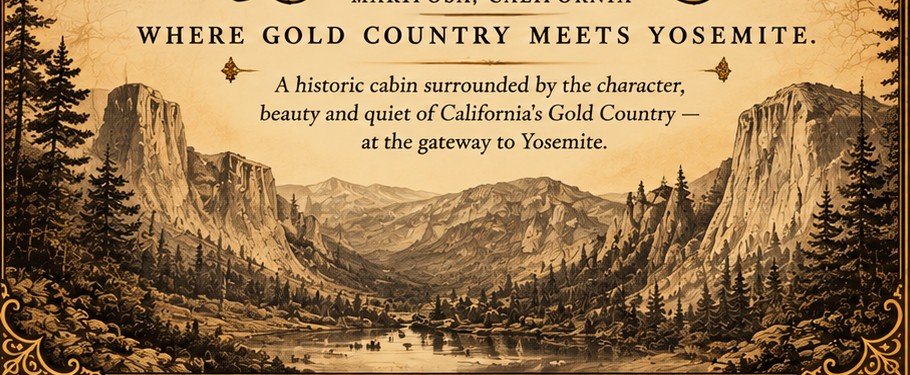 Vintage-style Yosemite mountain engraving